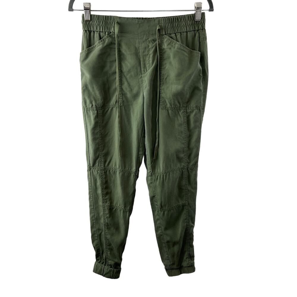 Banana Republic Green Tencel Jogger Pants Drawstring Elastic Waist Skinny Size 2